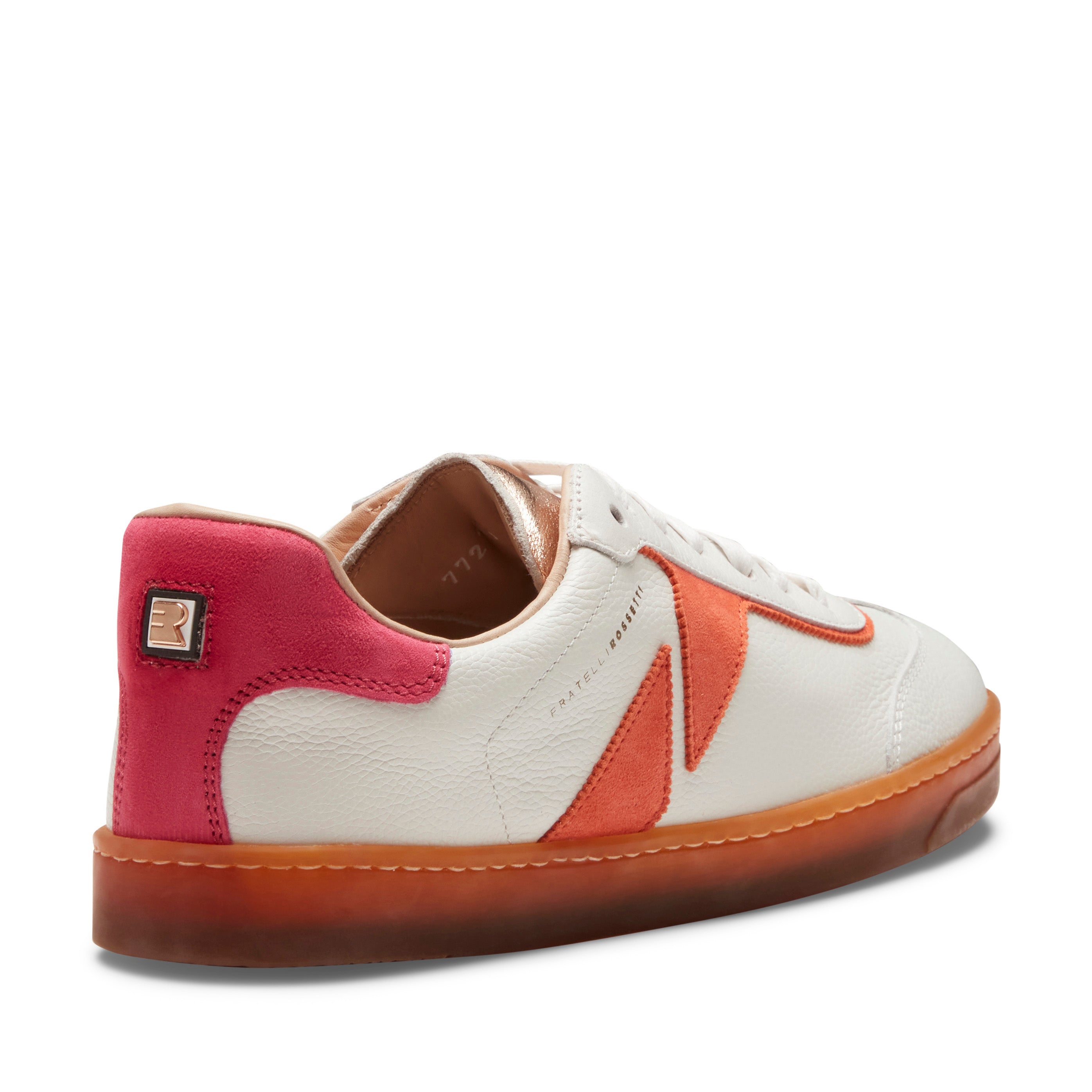 F.lli Rossetti One 77213 sneaker donna bianco pelle arancione