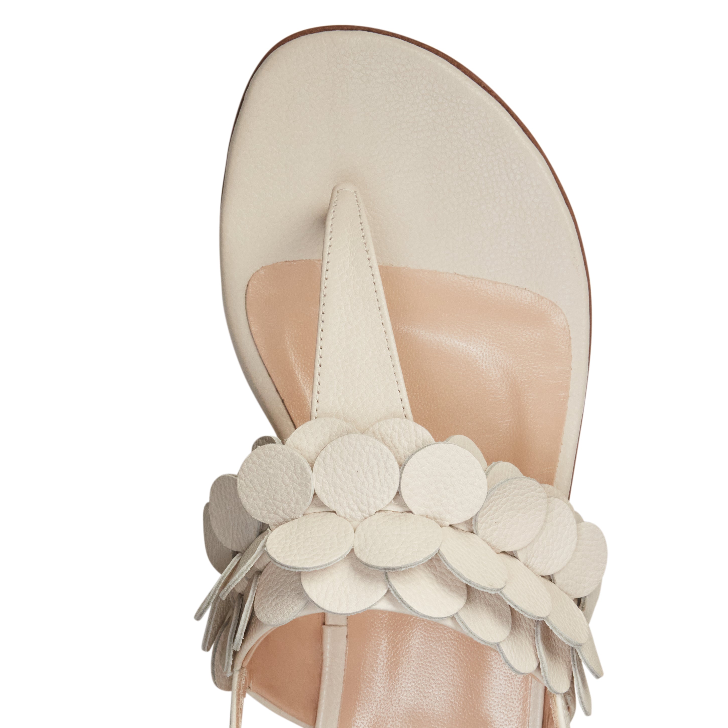 F.lli Rossetti 68262 Sandalo Pelle Avorio con Paillettes
