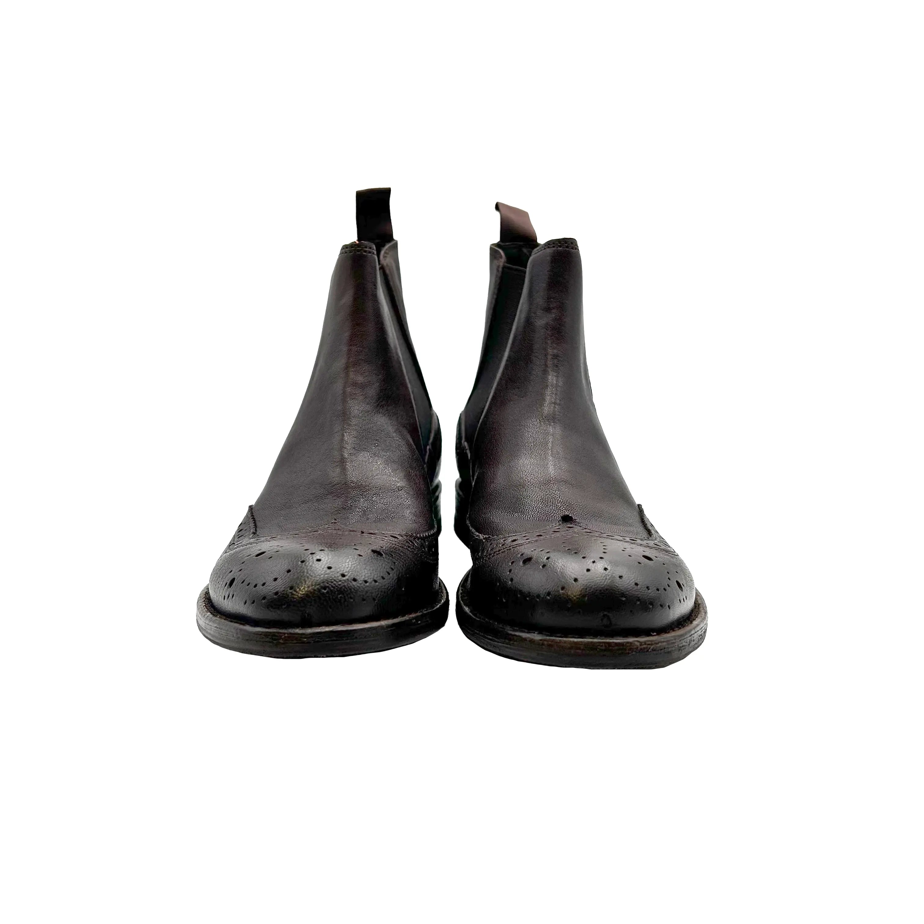 Sandro Barbera D34229 Chelsea Brogue stivaletti moro stone wax