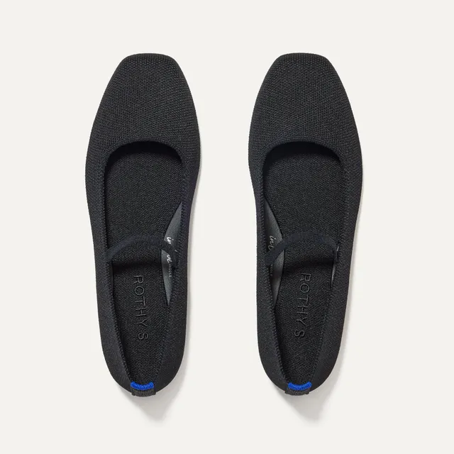 Rothy's The Max Square Mary Jane ballerine Black punta quadrata