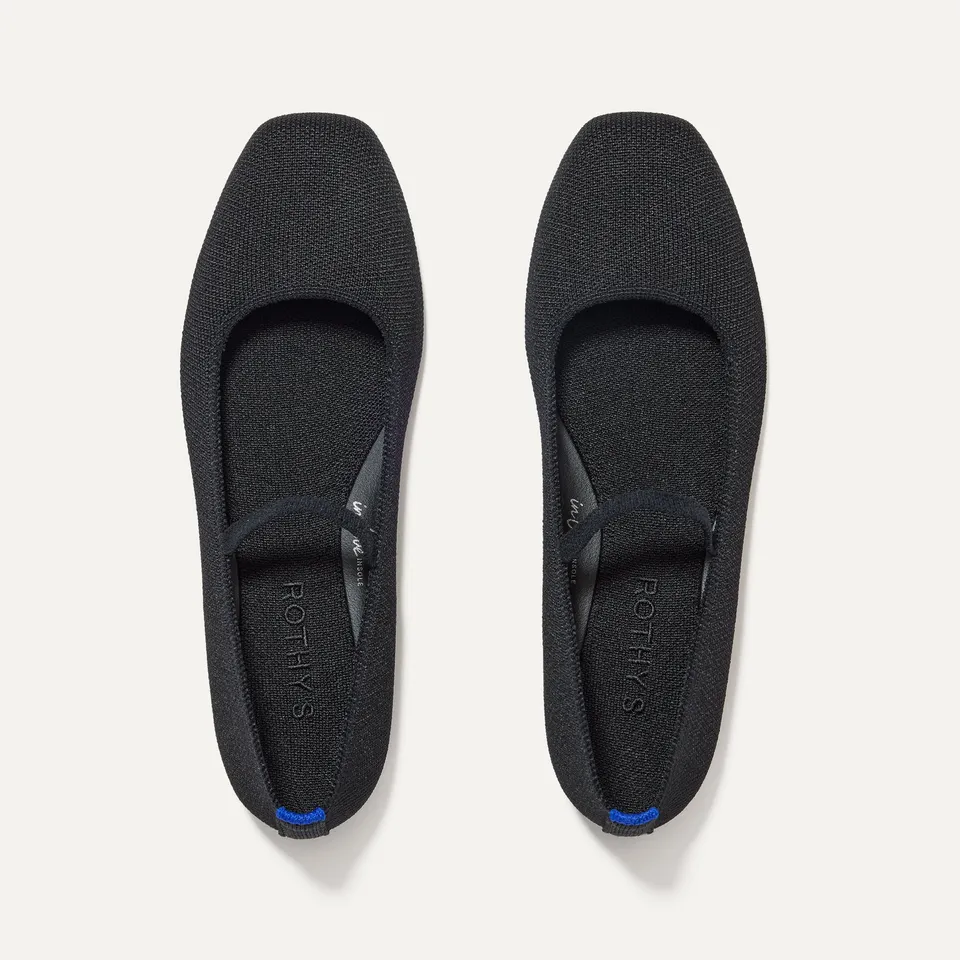 Rothy's The Max Square Mary Jane ballerine Black punta quadrata