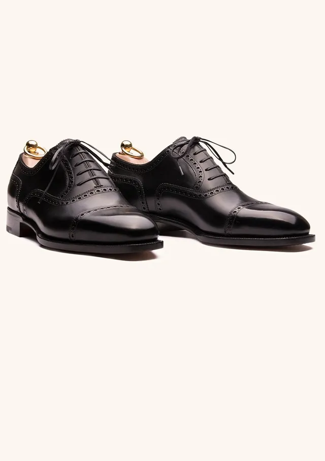 Stefano Bemer Oxfords C6461 scarpe nere cap-toe brogue