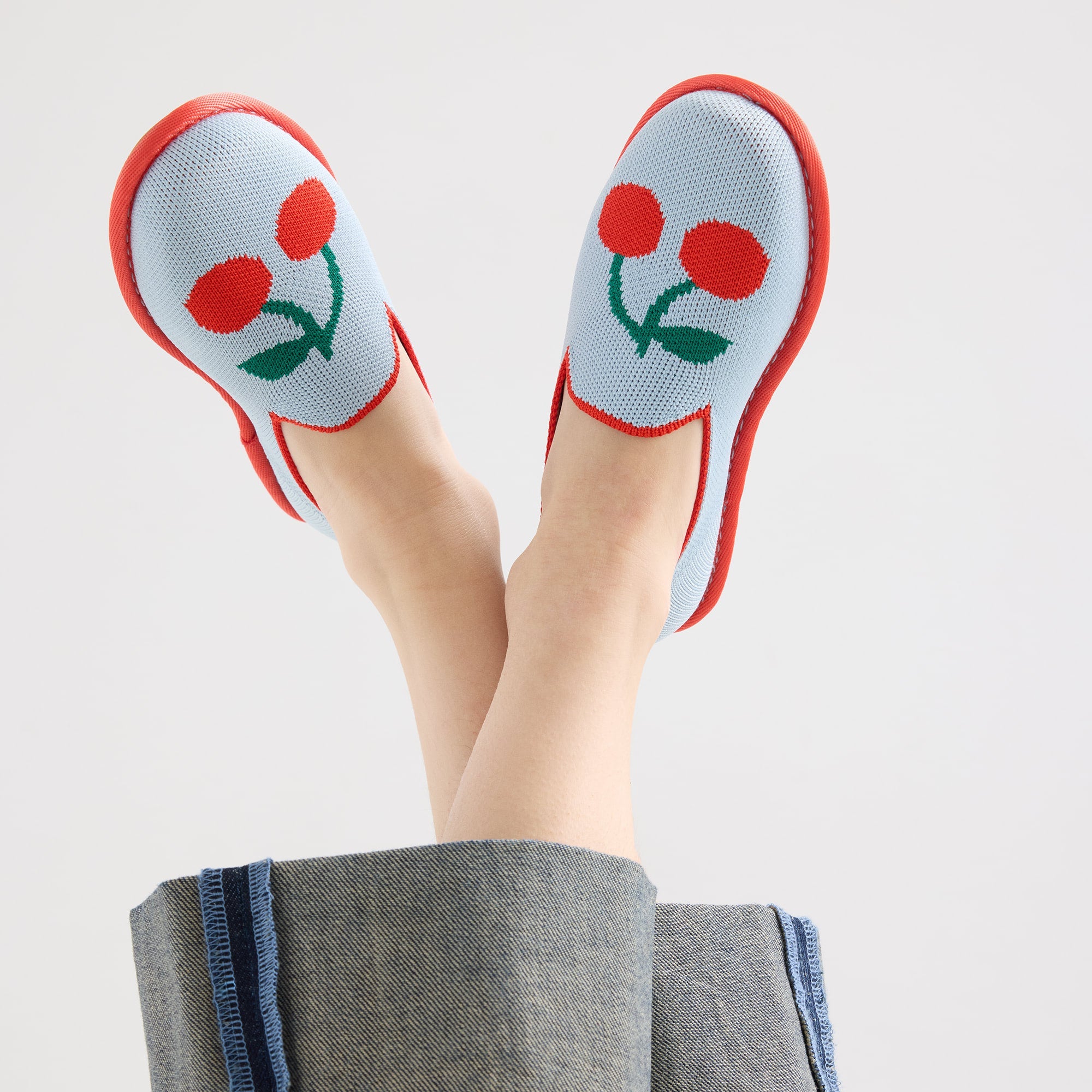 Rothy's The Mini Loafer mocassini bambina Cherry Blue antiscivolo