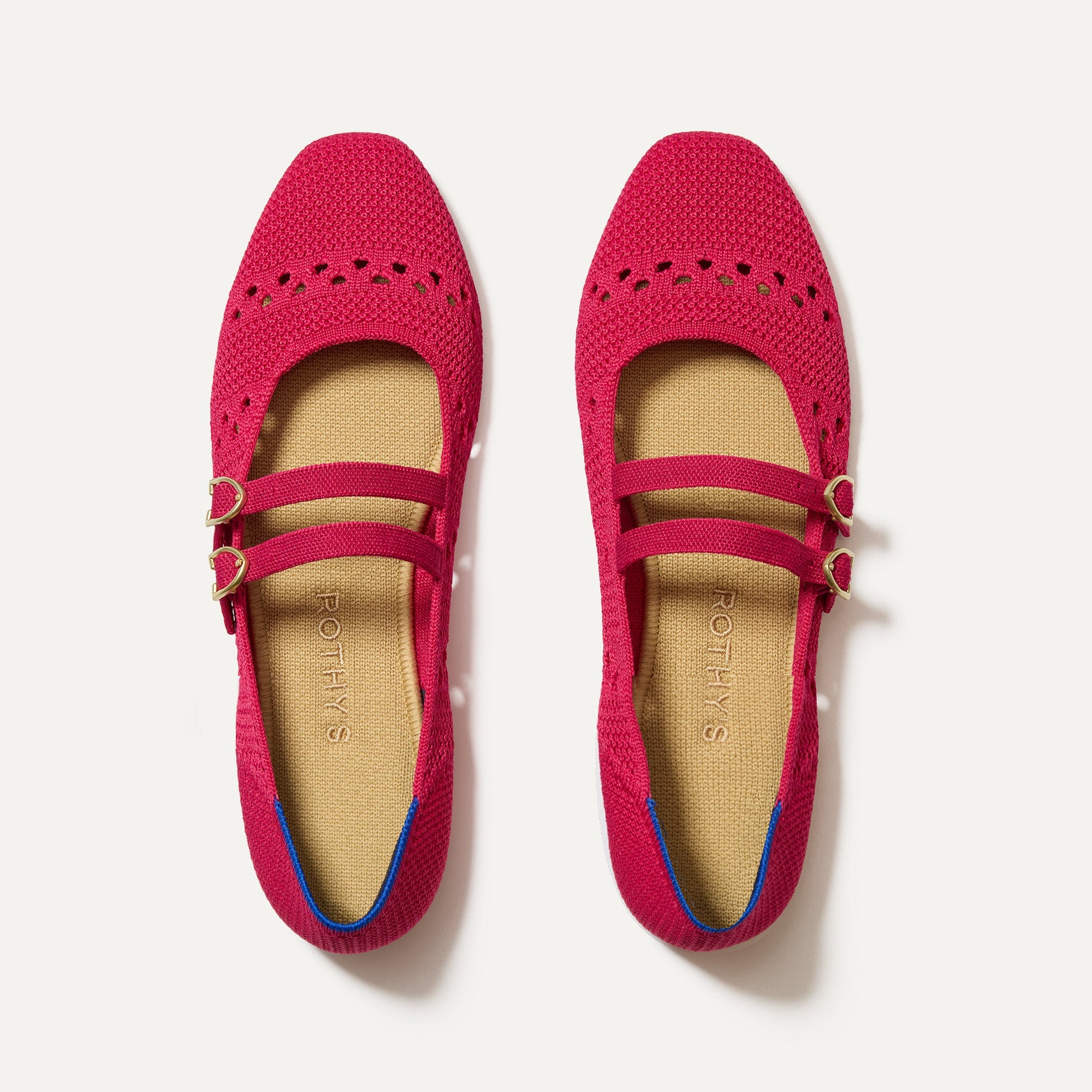 Rothy's Double Buckle Mary Jane ballerine Cabernet fibbia