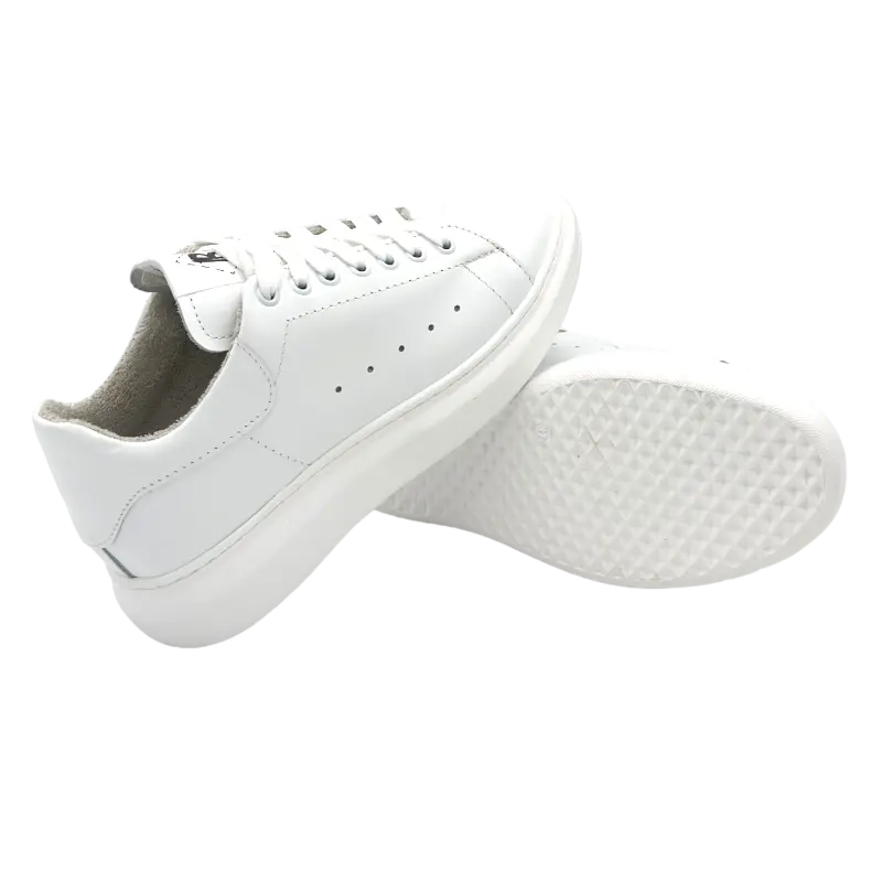 Sandro Barbera B68 Iconic White sneakers bianche pelle vera