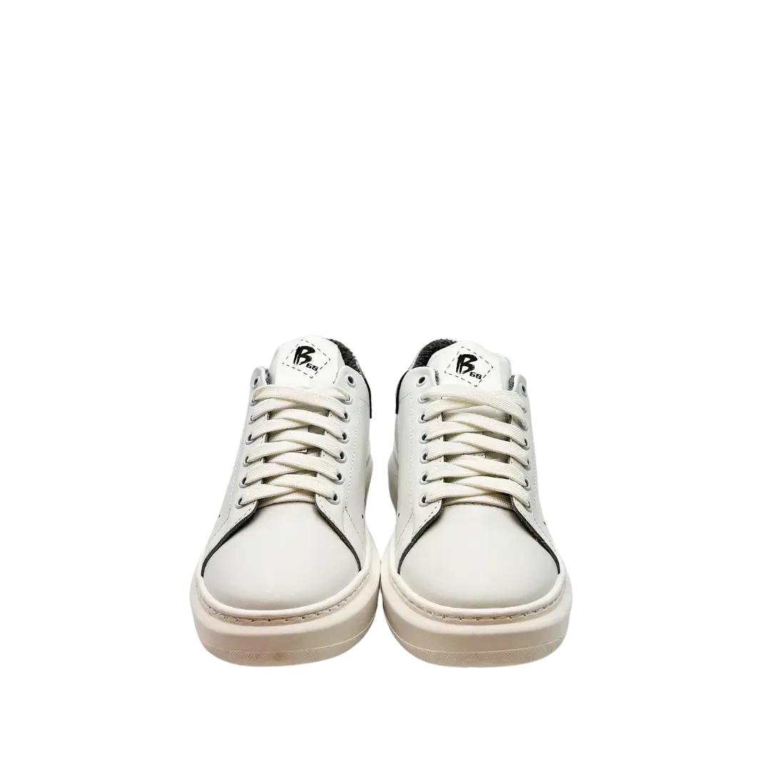 Sandro Barbera B68 Iconic Sneakers Bianco Argento 39 Pelle