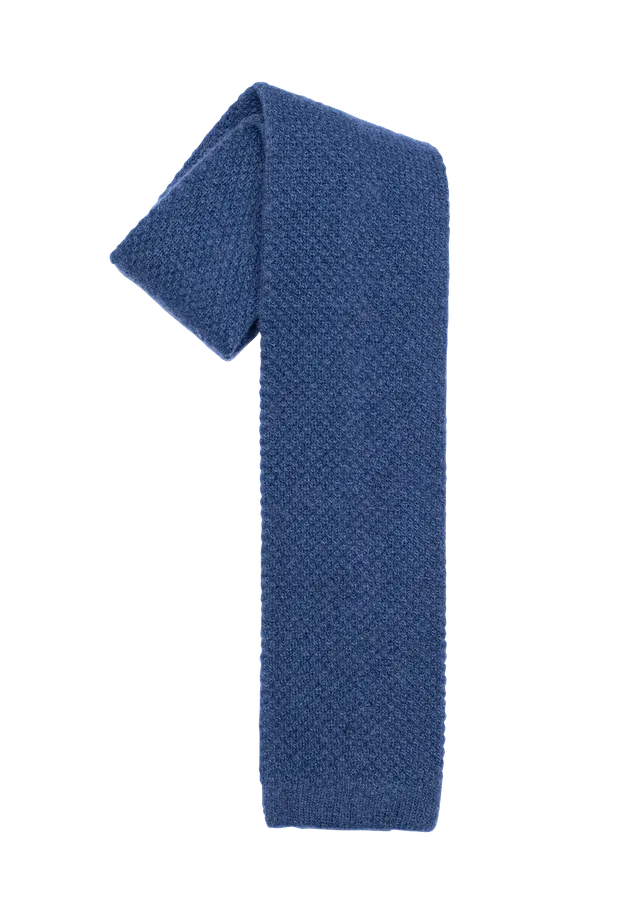 Stefano Bemer Ties cravatta lana blu 8 cm maglia