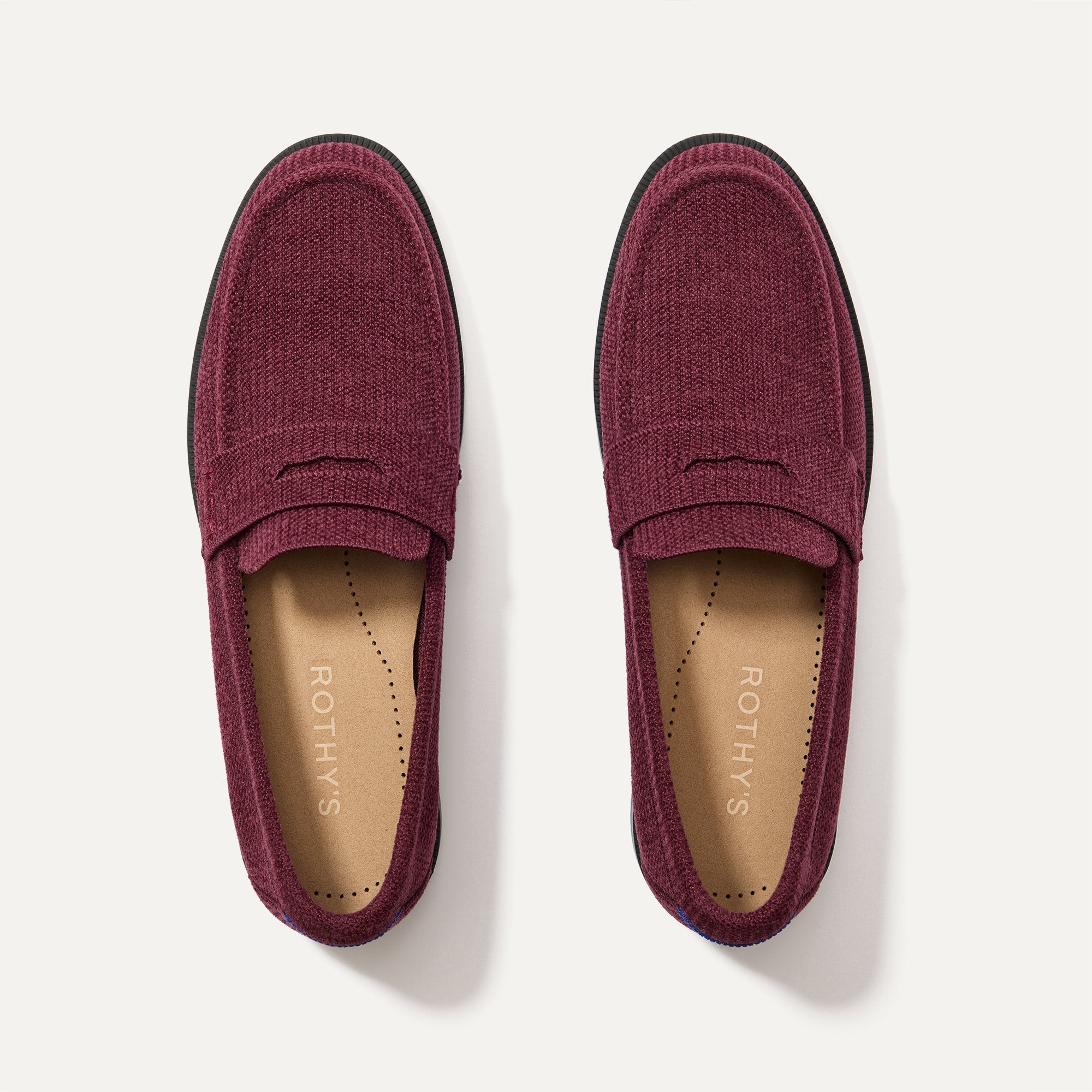 Rothy's The Penny Loafer mocassini ReVelvet Syrah bordeaux