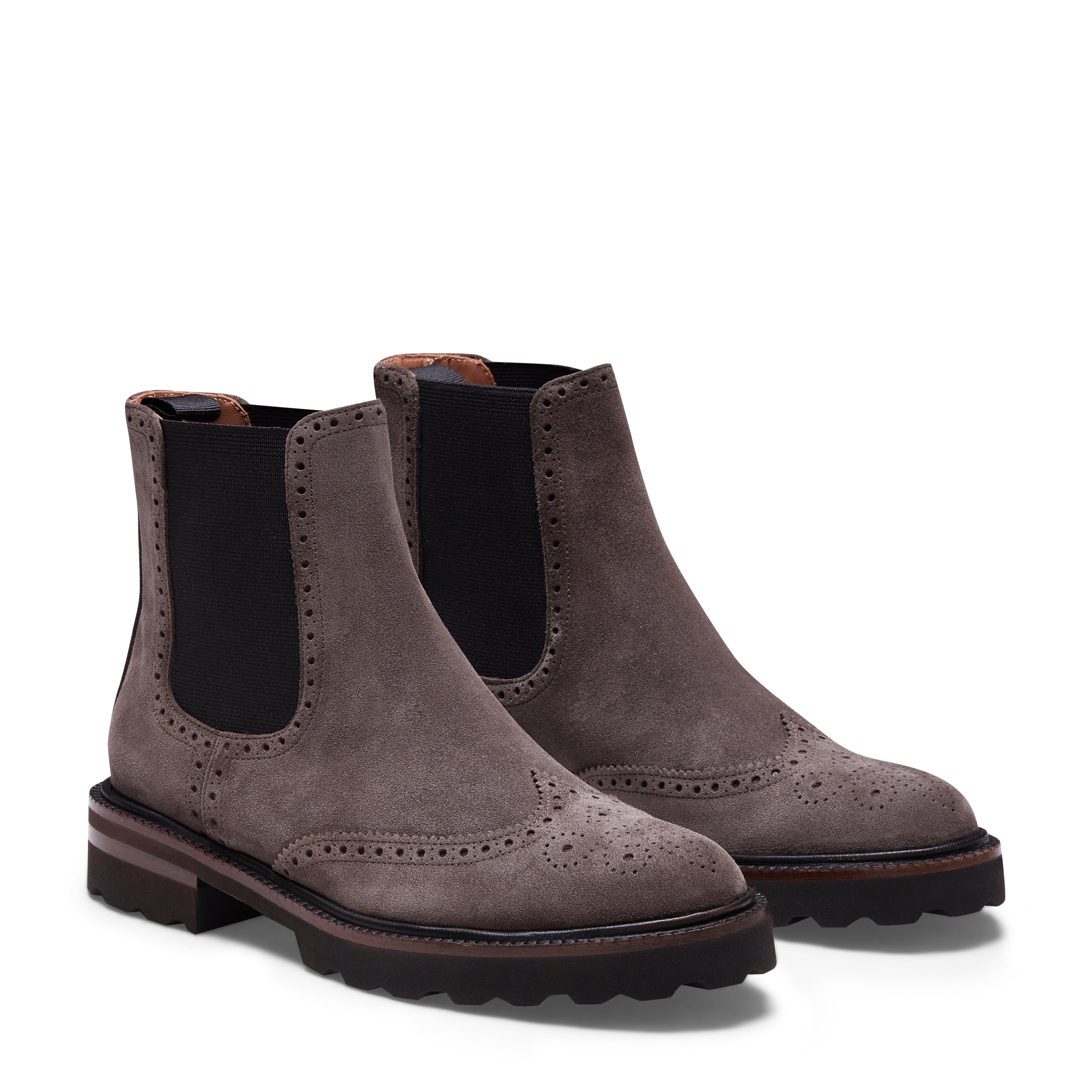 F.lli Rossetti 67946 Chelsea Stivaletti Suede Acciaio Brogue