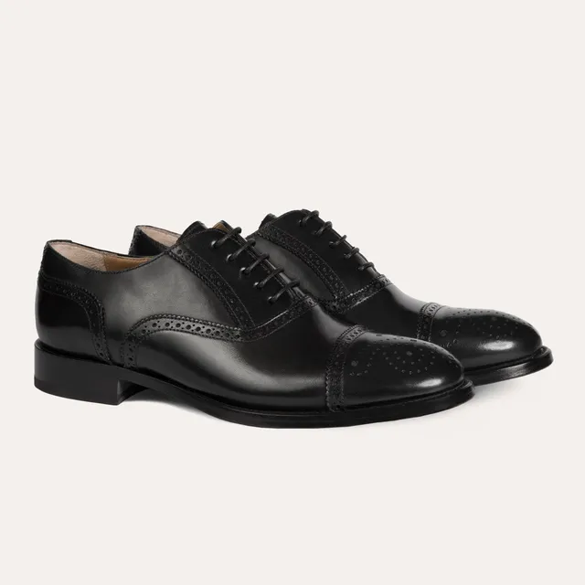 Dellovo Toledo derby uomo nero cuoio anticato