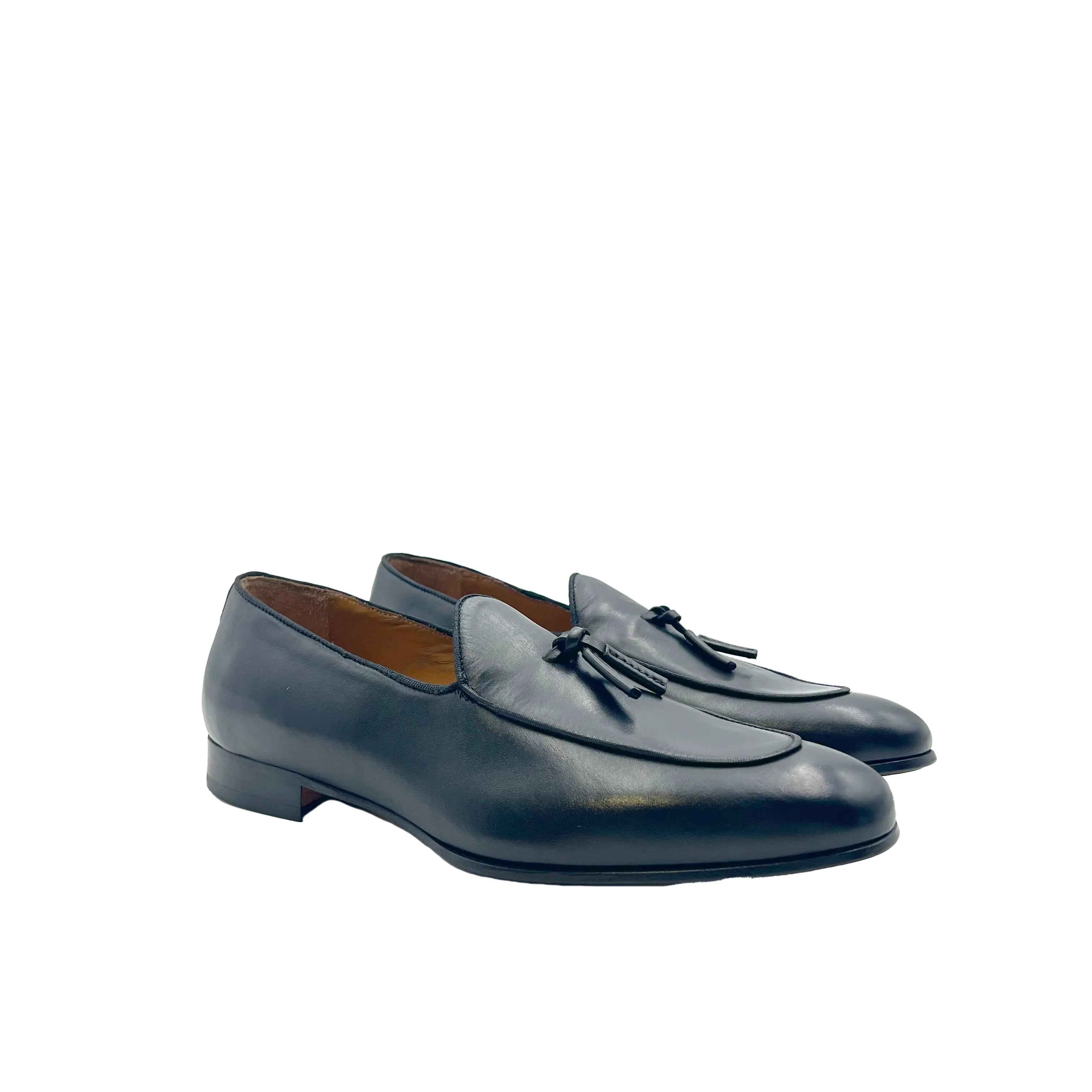 Sandro Barbera 45225 mocassini uomo nero belgian loafer