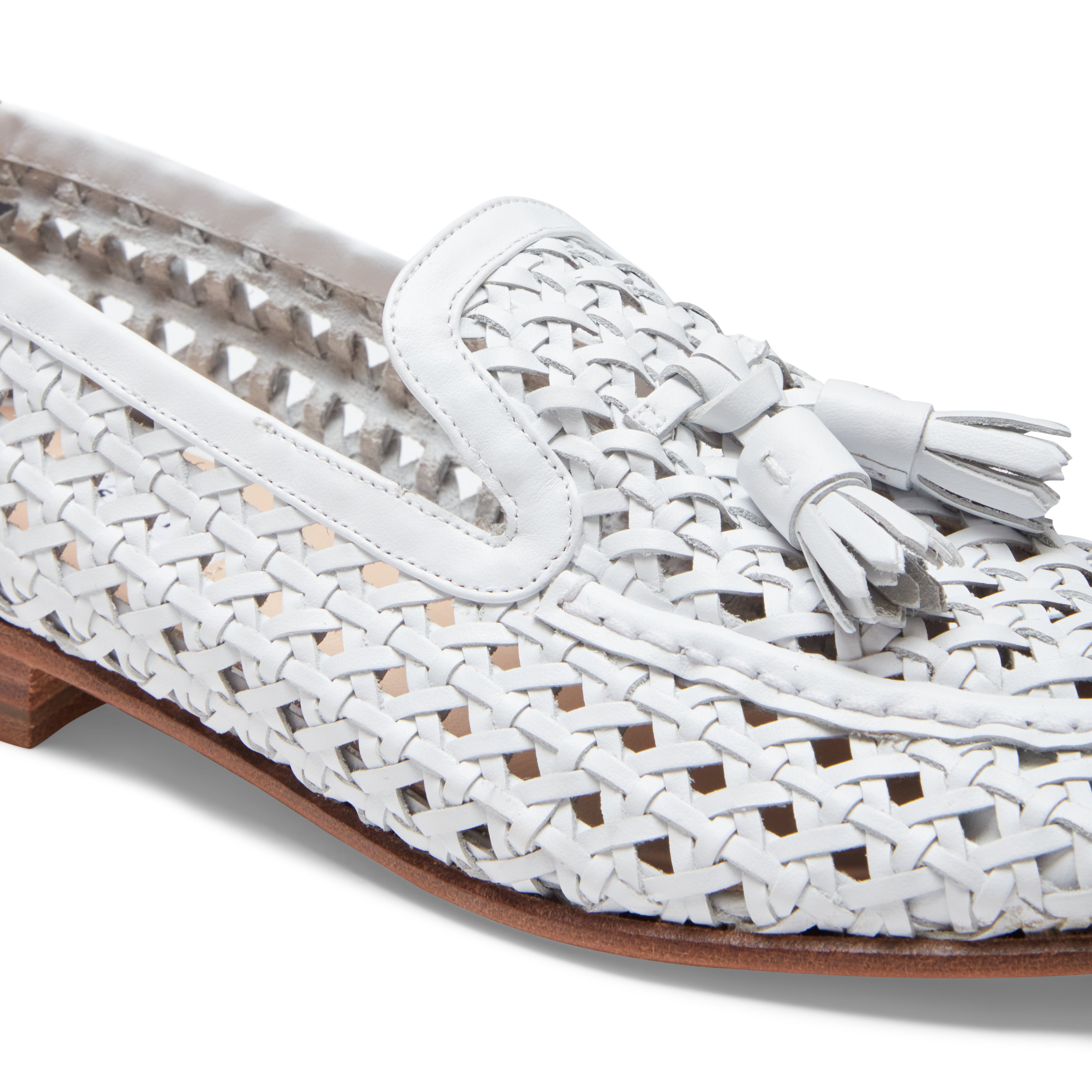 F.lli Rossetti Brera Mocassino Pelle Intrecciata Bianco