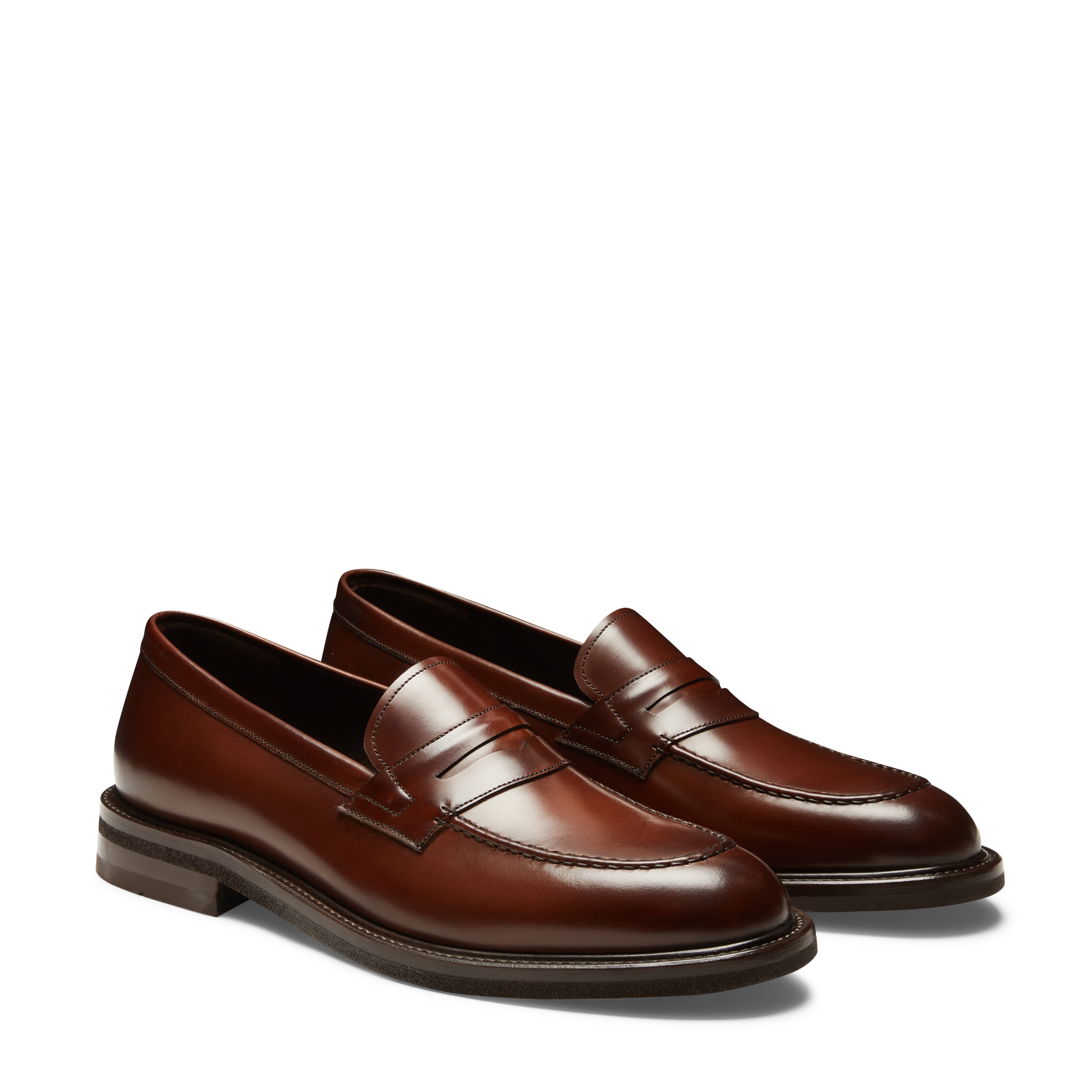 F.lli Rossetti 15109 penny loafer uomo marrone pelle gomma