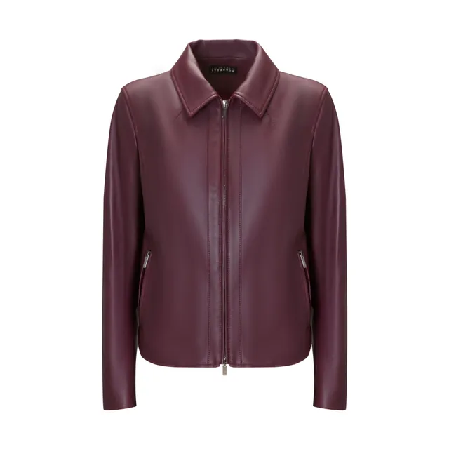 F.lli Rossetti giacca pelle nappa bordeaux donna