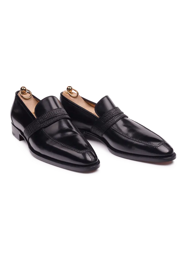Stefano Bemer Loafers C1230 mocassini neri penny squalo