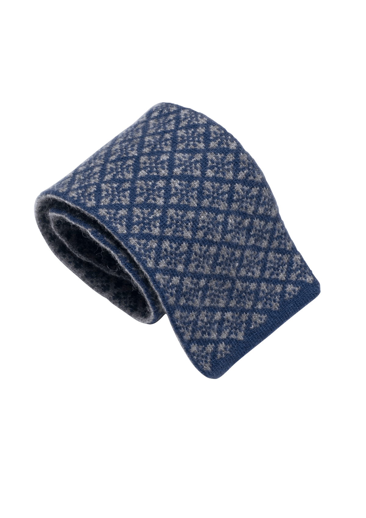 Stefano Bemer Ties Pattern 5 Cravatta Lana Blu Grigia