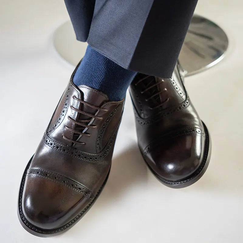 Sandro Barbera 44204 Oxford Half Brogue Uomo Cioccolato Pelle