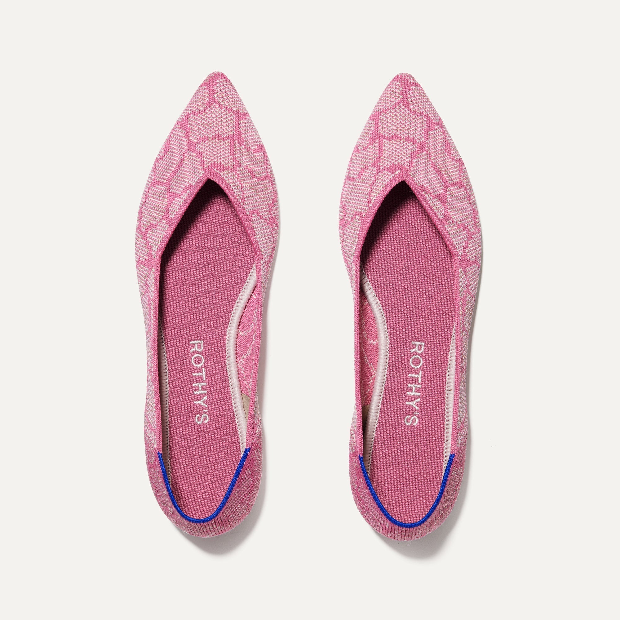 Rothy's The Point ballerine punta Metallic Lattice punta