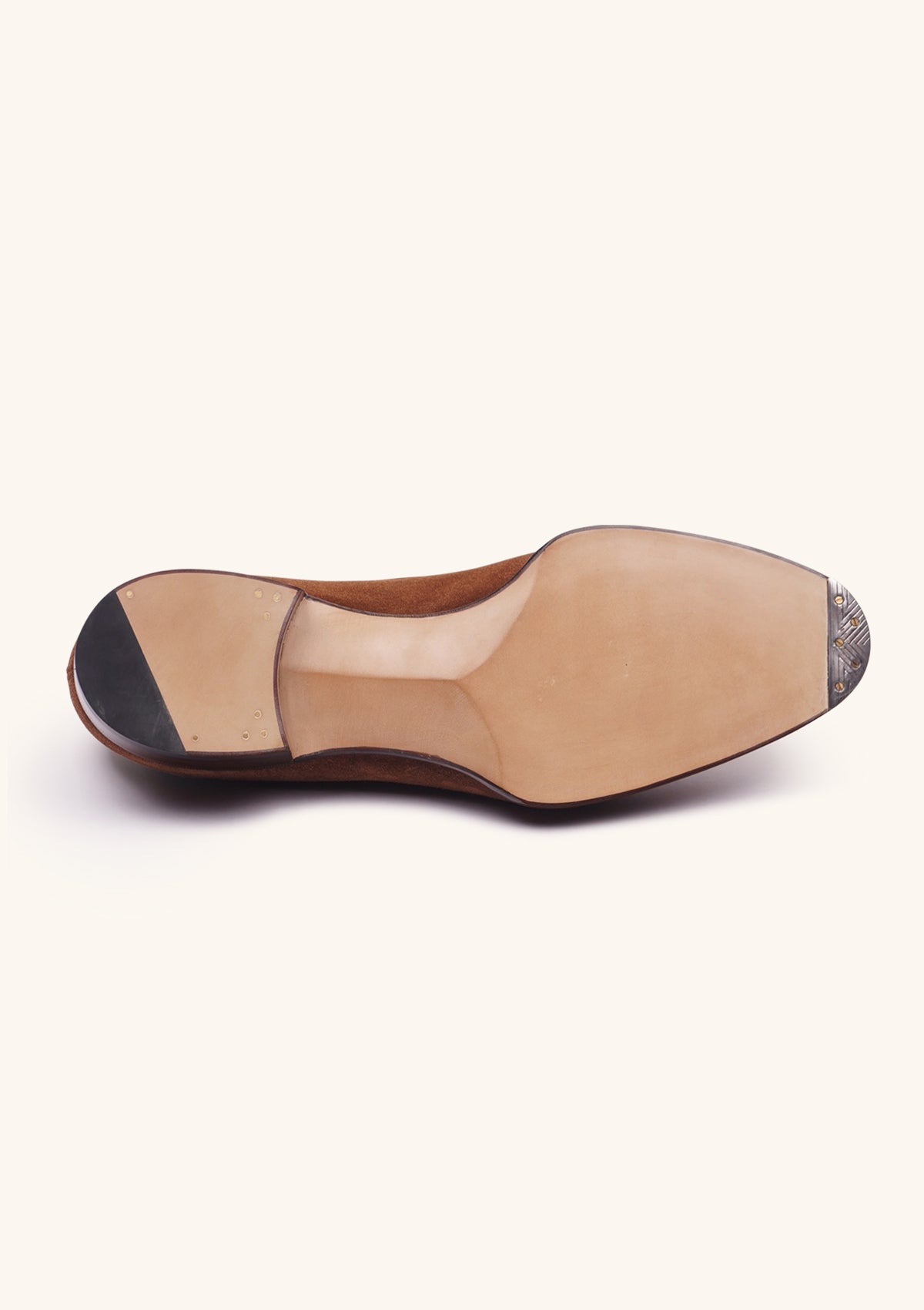 Stefano Bemer T1327 Mocassini Camoscio Nappine Tan Suola Cuoio