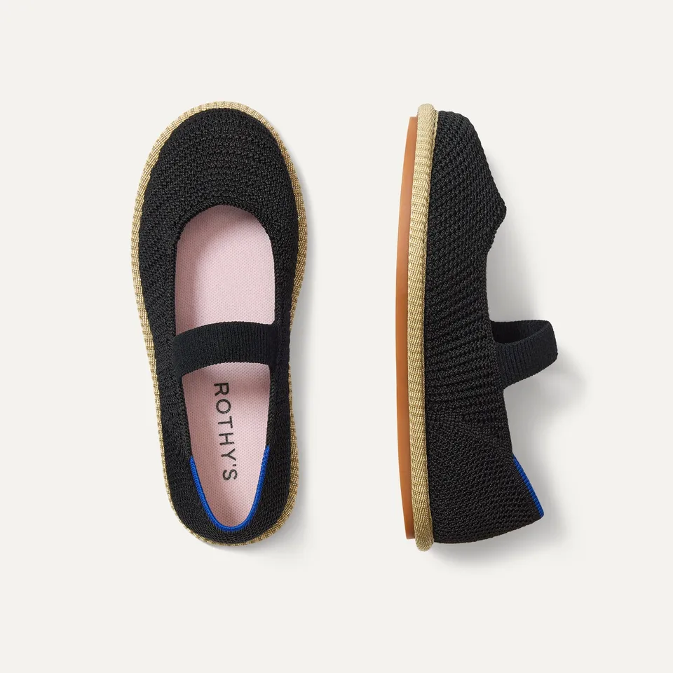Rothy's The Mini Mary Jane scarpe bambina Black Raffia