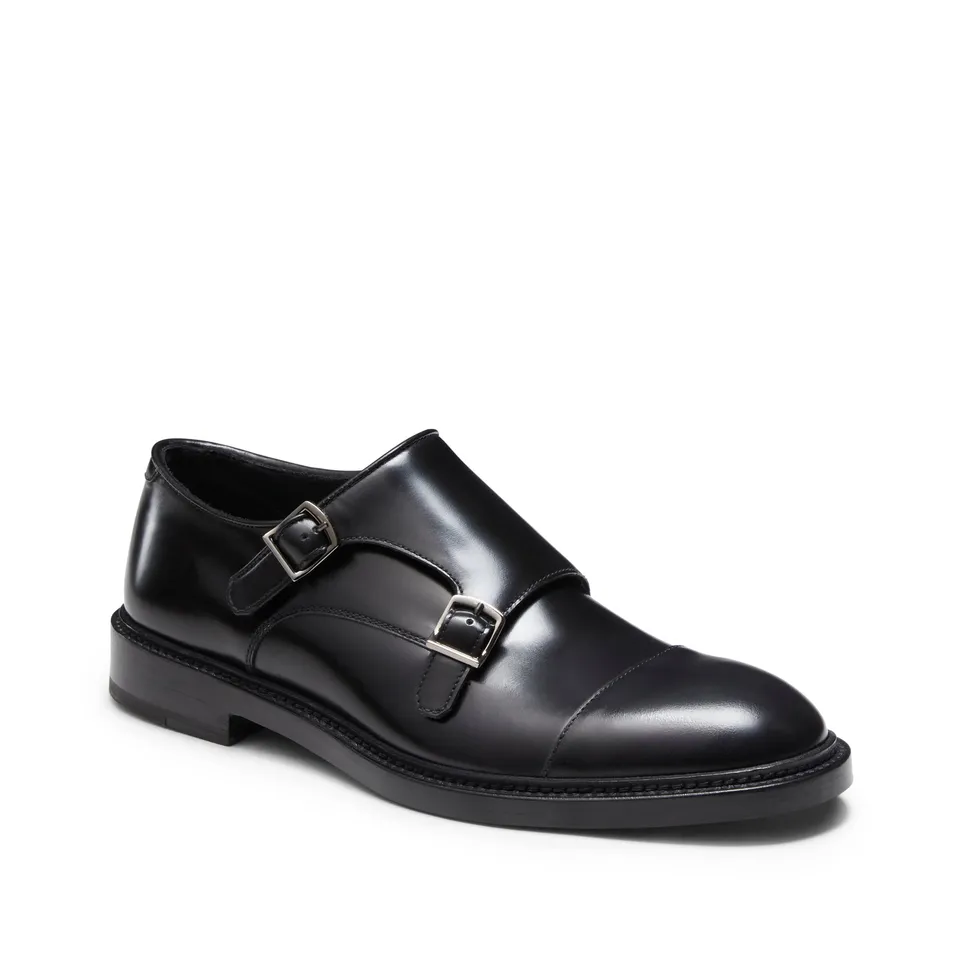F.lli Rossetti Derby Doppia Fibbia 14756 scarpe pelle nera