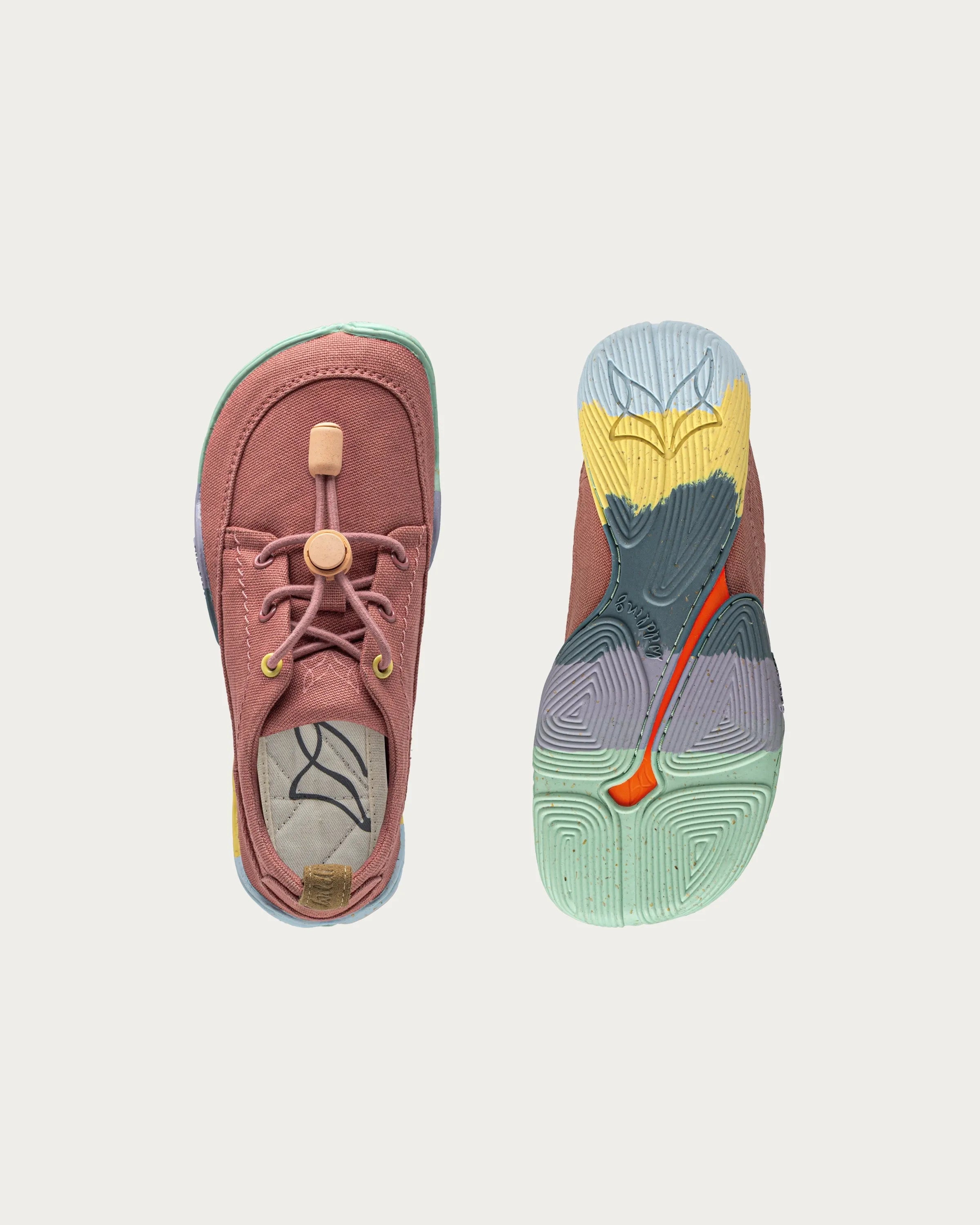 Wildling Shoes Tanuki Bara slip-on bambini rosso carta washi