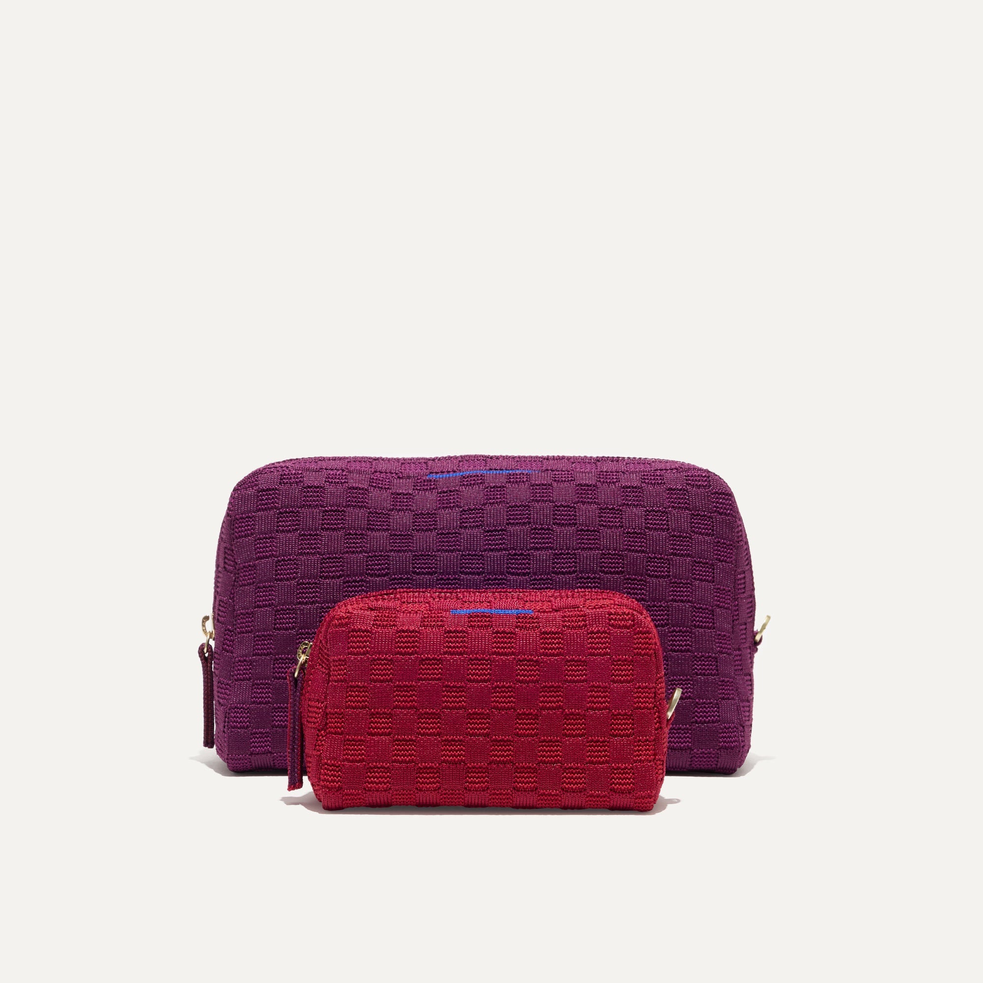 Rothy's The Universal Pouch Set pochette Black Cream Plaid