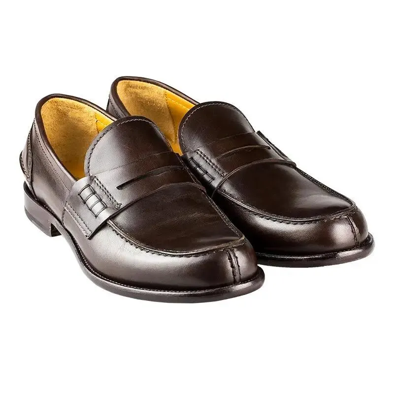 Sandro Barbera 1040 College penny loafer uomo testa di moro pelle