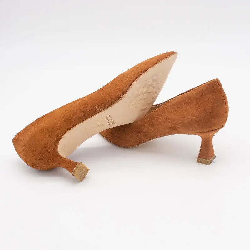 Sandro Barbera 1473 Camoscio Cuir décolleté marrone tacco 5