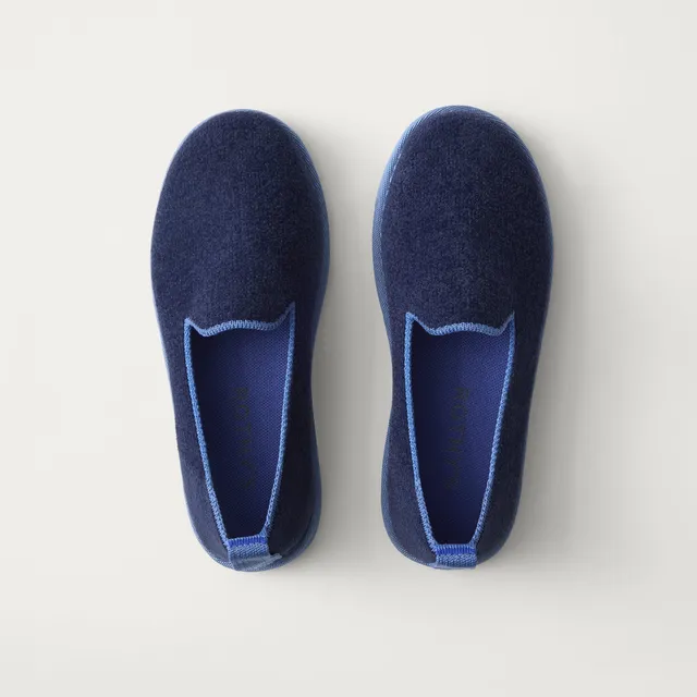 Rothy's Mini Loafer mocassini bambino blu sailor velluto