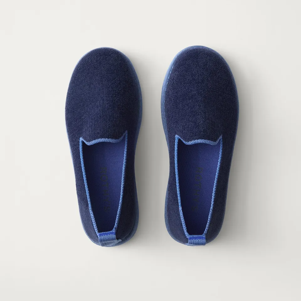 Rothy's Mini Loafer mocassini bambino blu sailor velluto