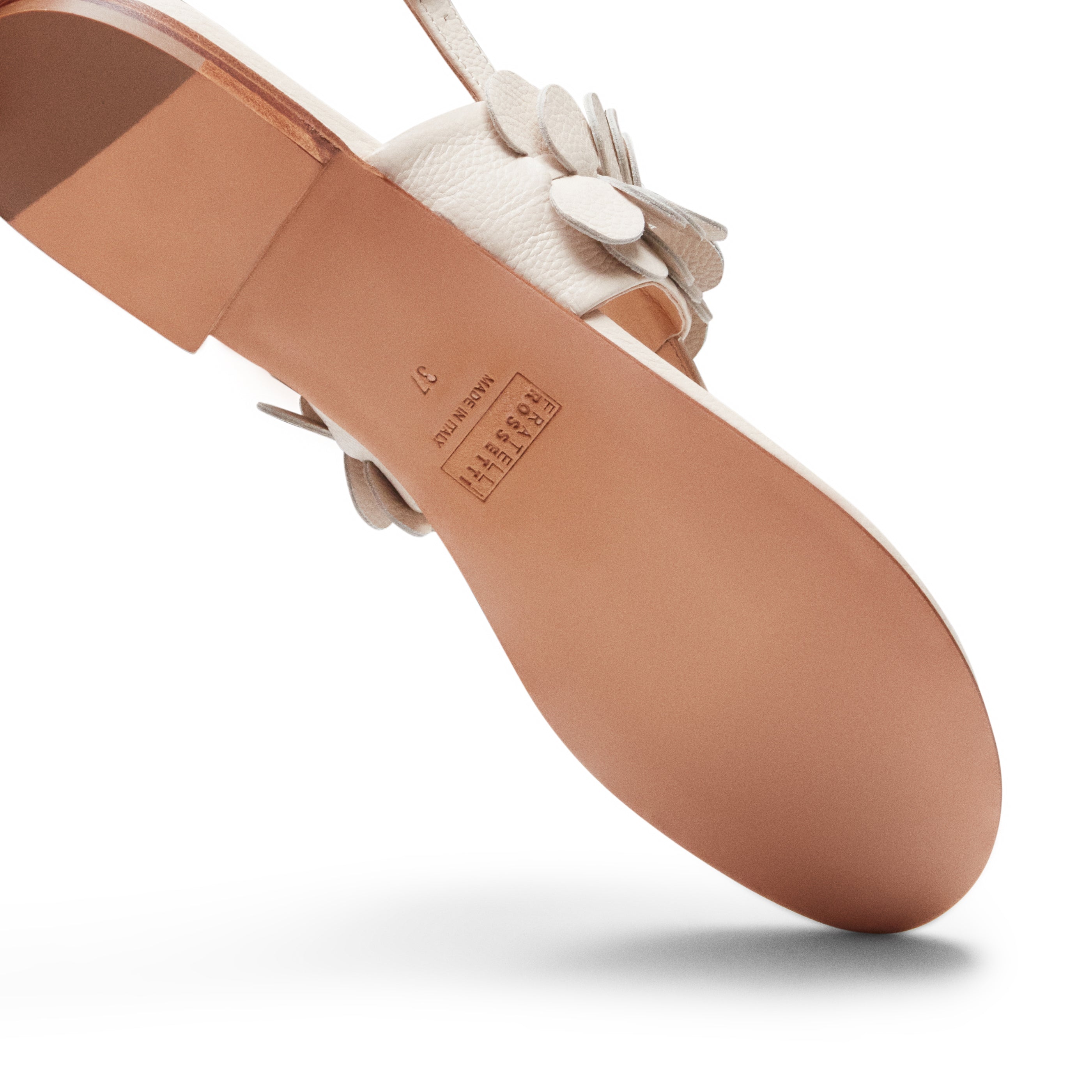 F.lli Rossetti 68262 Sandalo Pelle Avorio con Paillettes