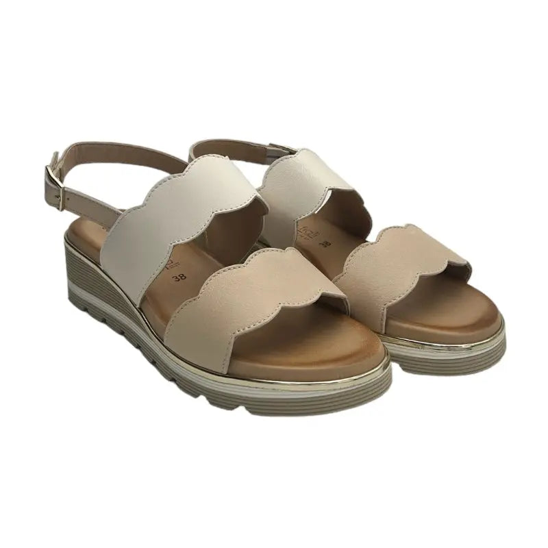 Sandro Barbera & Figli Stringate Donna 1081 sandalo panna pelle