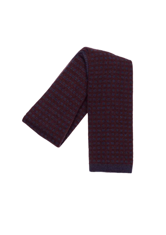 Stefano Bemer Ties Cravatta Lana Bordeaux Blu Pattern 7