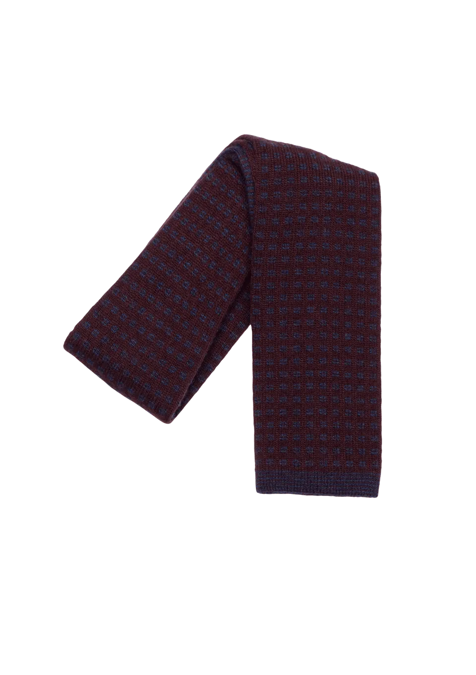 Stefano Bemer Ties Cravatta Lana Bordeaux Blu Pattern 7