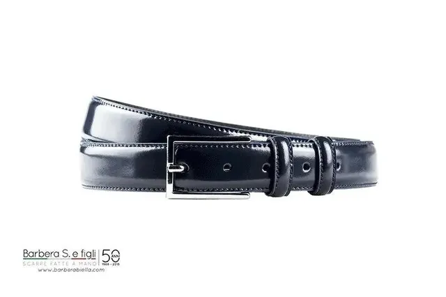 Sandro Barbera Cintura vitello abrasivato blu 3 cm