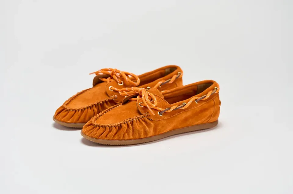 Sandro Barbera Stringate Donna Indianina Orange mocassino arancio