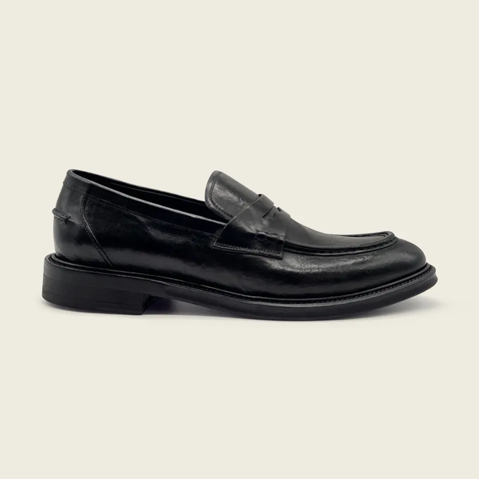 Dellovo Conca Loafer Uomo Nero Pelle Bufalo Invernale