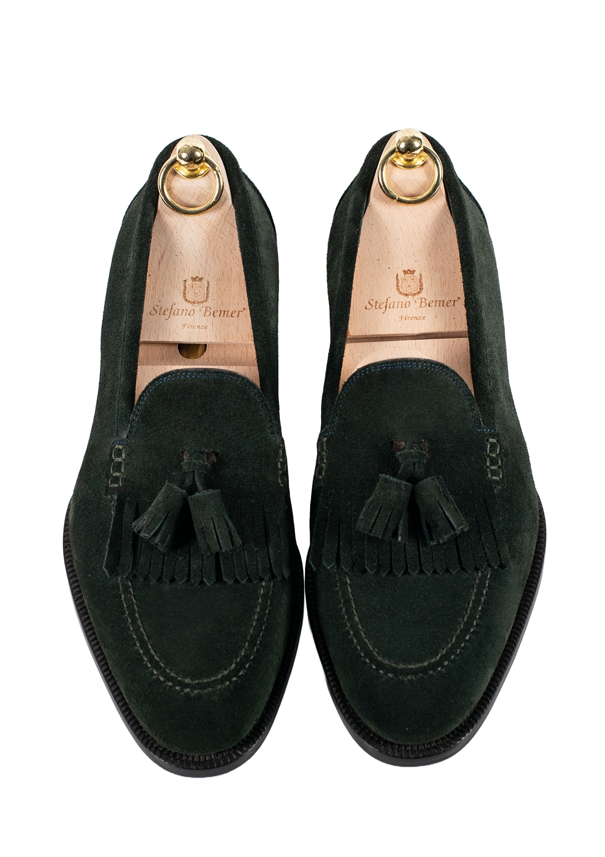 Stefano Bemer Loafers C1199 mocassini verde camoscio