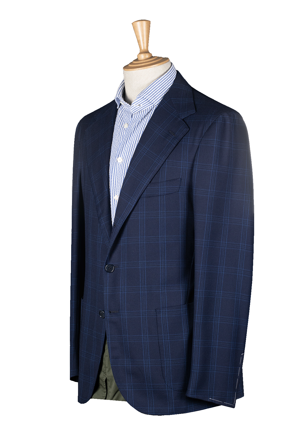 Stefano Bemer Unstructured giacca lana quadri blu 52