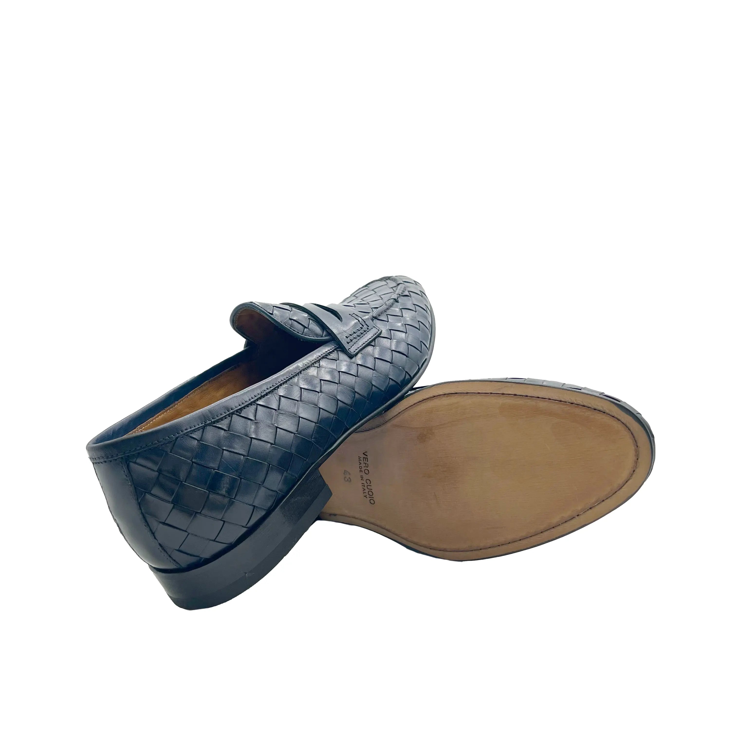 Sandro Barbera Mocassini Penny Loafer 42204 mocassino uomo blu cuoio
