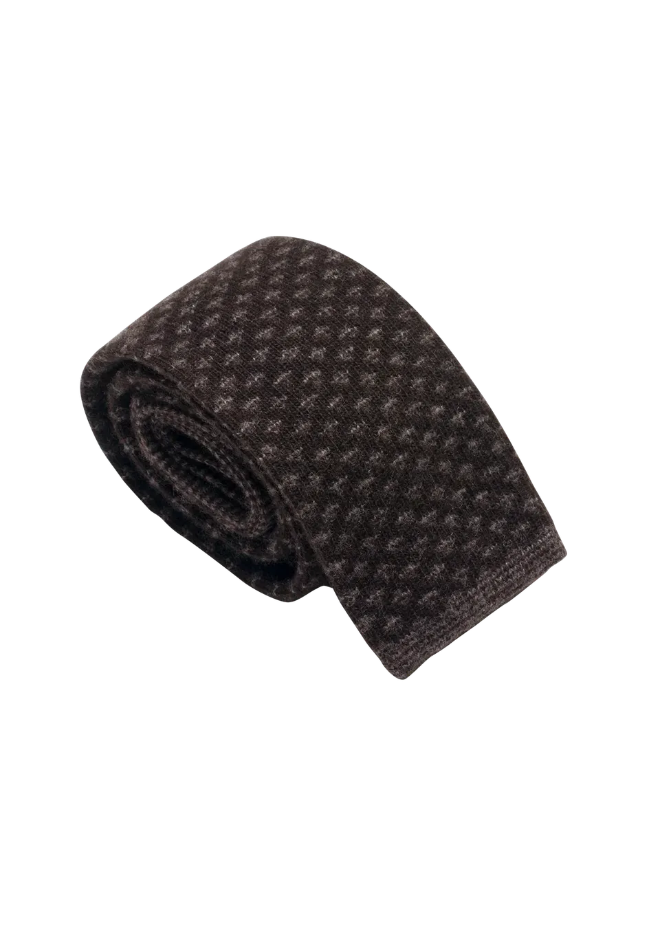 Stefano Bemer Ties cravatta maglia lana marrone beige 8cm