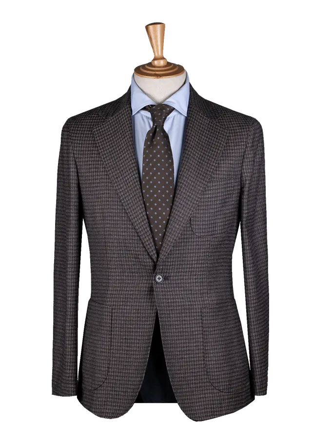 Stefano Bemer Giacca Overshirt Marrone Quadri Lana Cotone 48