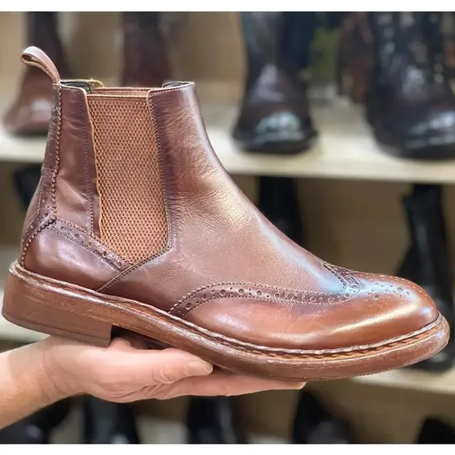 Sandro Barbera & Figli 483 chelsea boots uomo brandy cuoio