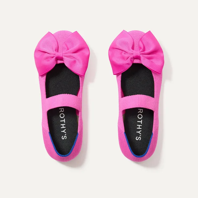 Rothy's Kids Big Bow Mary Jane ballerine Dragon Fruit
