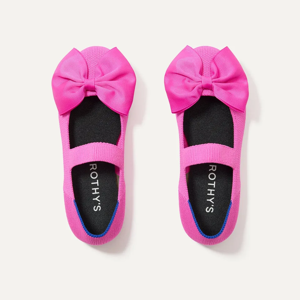 Rothy's Kids Big Bow Mary Jane ballerine Dragon Fruit