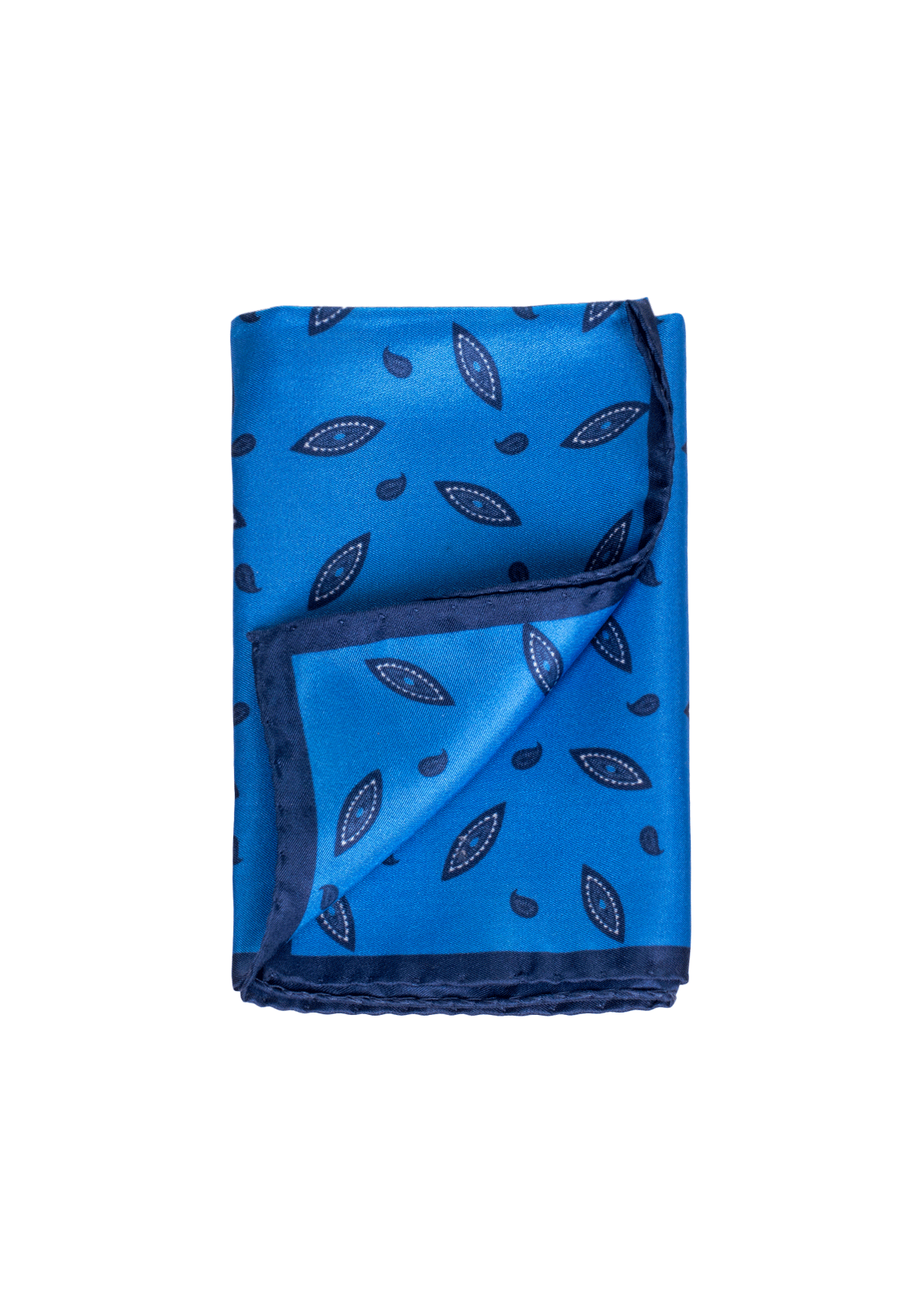 Stefano Bemer Pocket Squares SV5004/A pochette seta foglie blu
