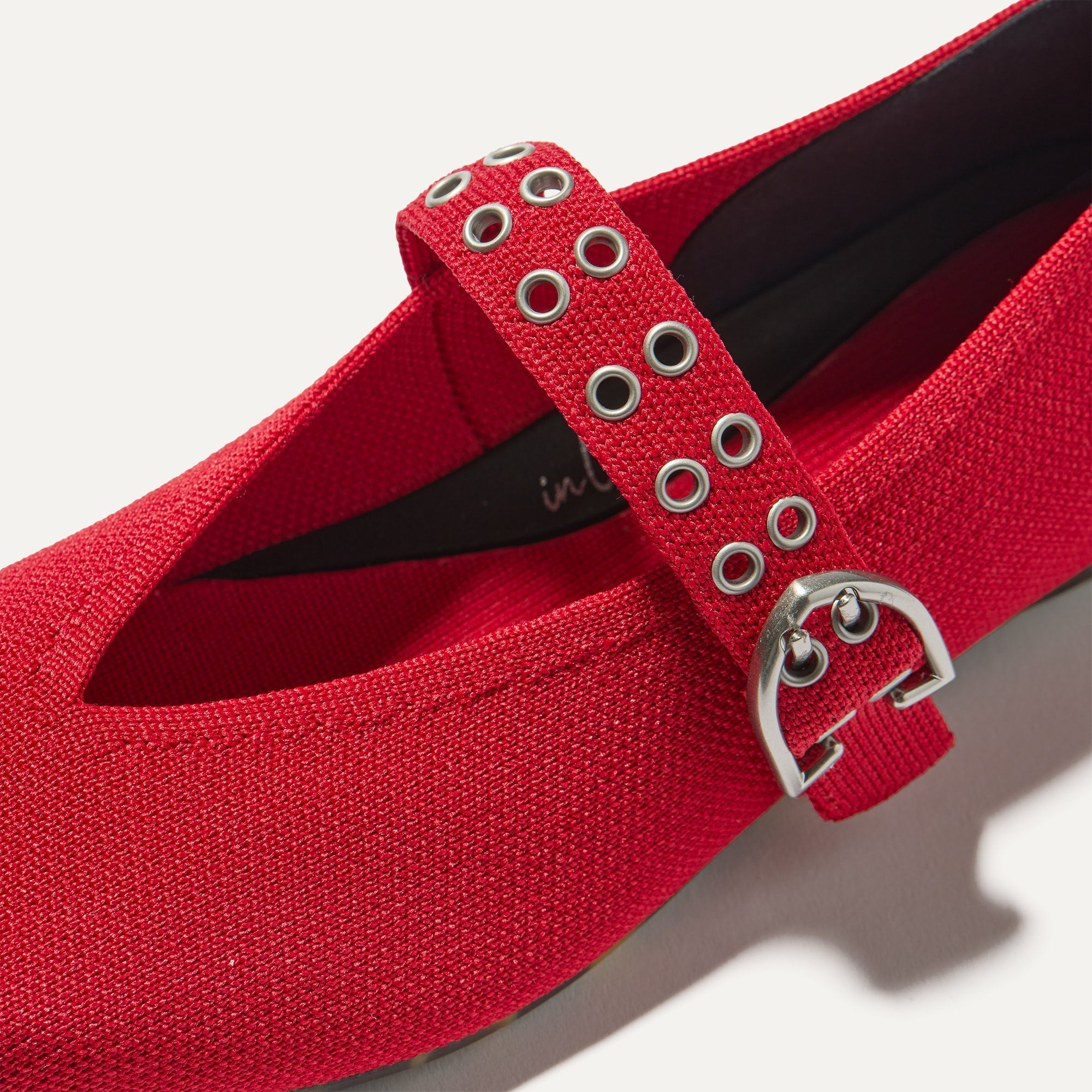 Rothy's Max Buckle Mary Jane ballerine Cherry rosse knit
