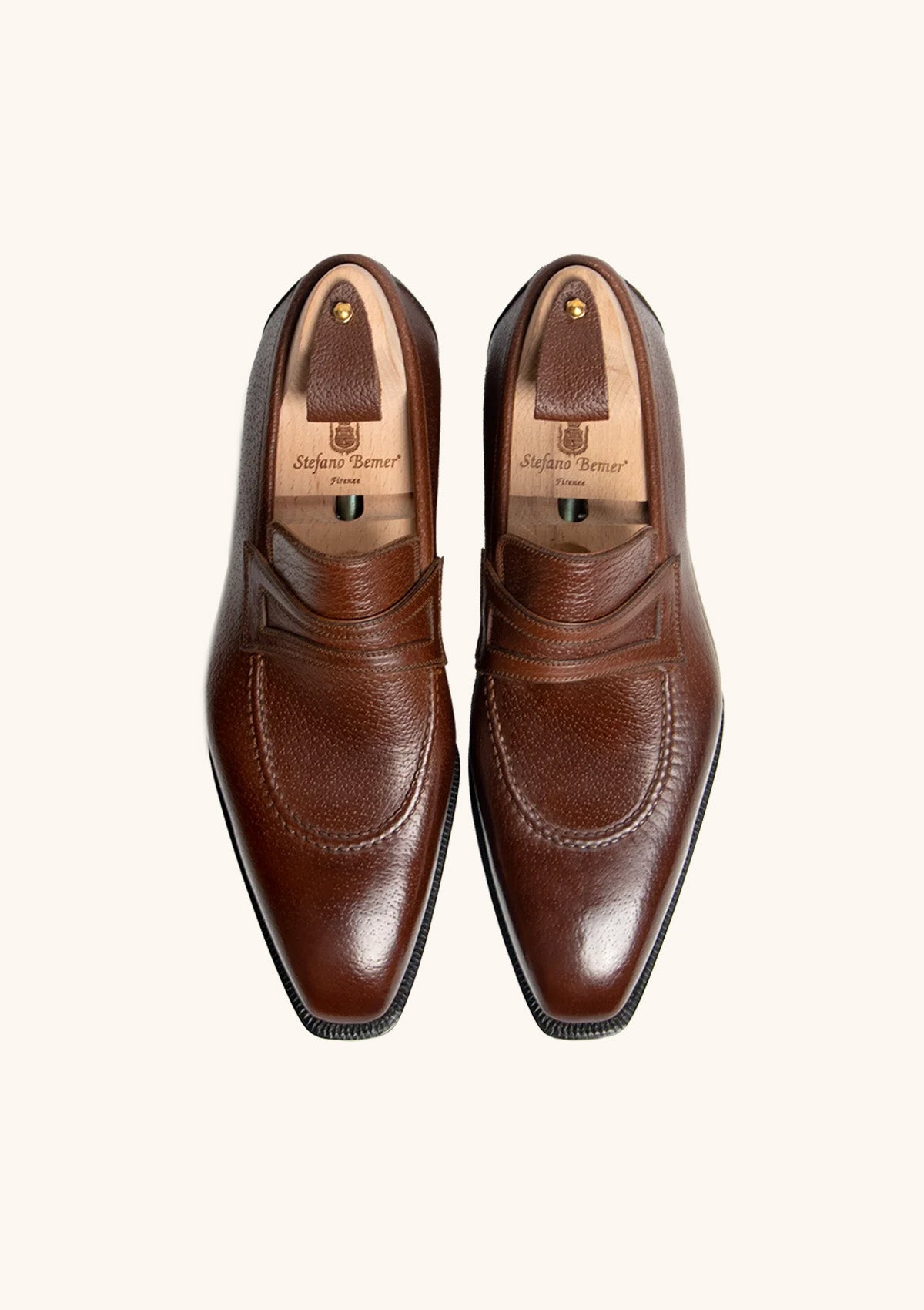 Stefano Bemer Loafers T1250 mocassini penny marrone cinghiale 42
