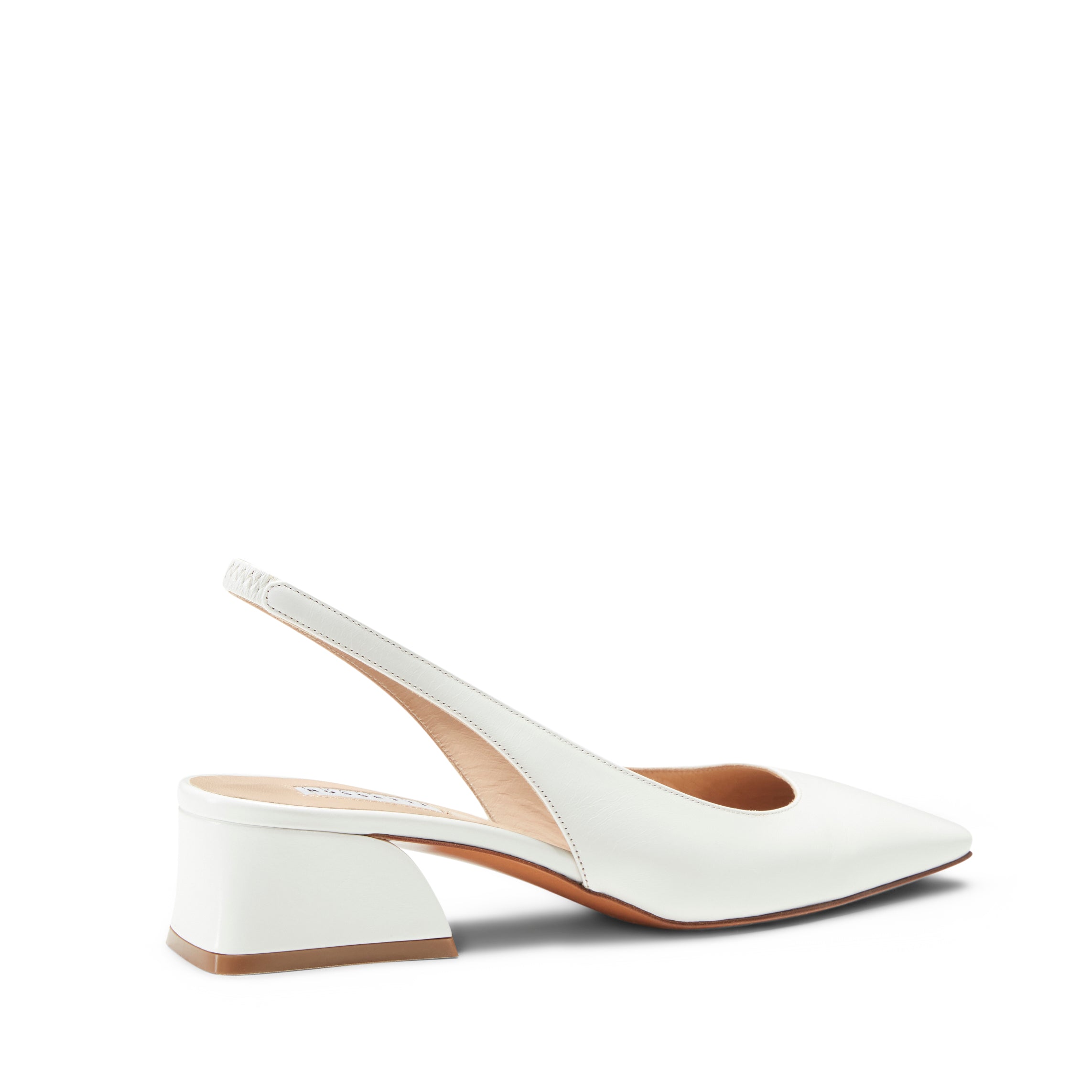 F.lli Rossetti slingback pelle bianco tacco 40mm